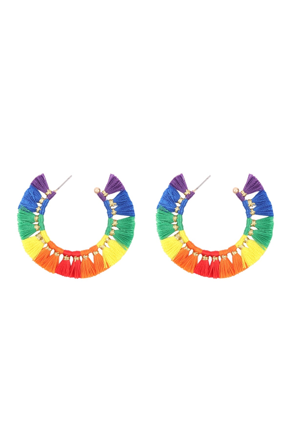 TASSEL FRINGE HOOP EARRINGS