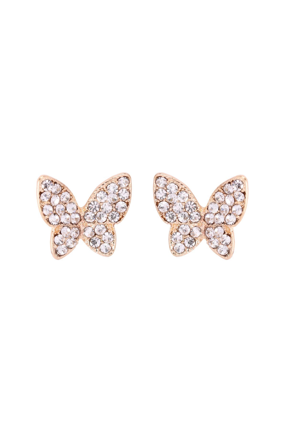 BUTTERFLY PAVE RHINESTONE POST EARRINGS