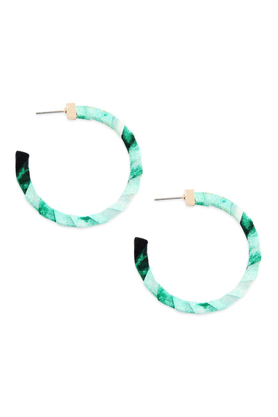 FABRIC POST HOOP EARRINGS/6PCS (NOW $ 1.00 ONLY!)