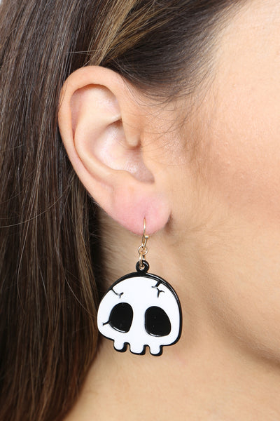 (HALLOWEEN) SKULL ACETATE EARRINGS