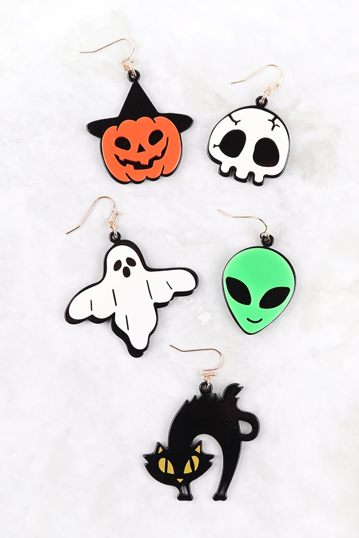 (HALLOWEEN) SKULL ACETATE EARRINGS