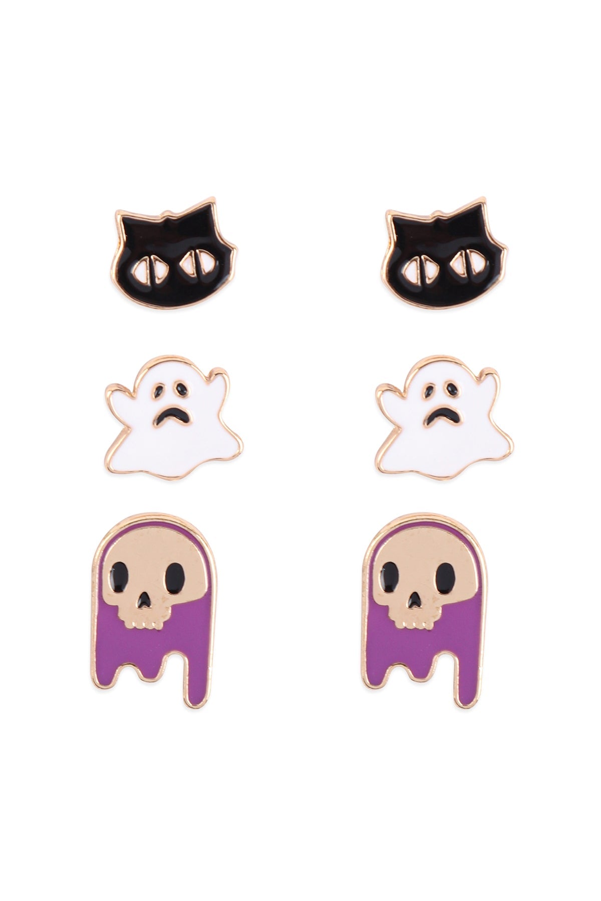 HALLOWEEN ENAMEL 3 SET ASSORTED EARRING /6PCS