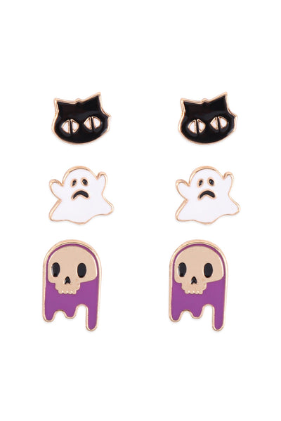 HALLOWEEN ENAMEL 3 SET ASSORTED EARRING /6PCS