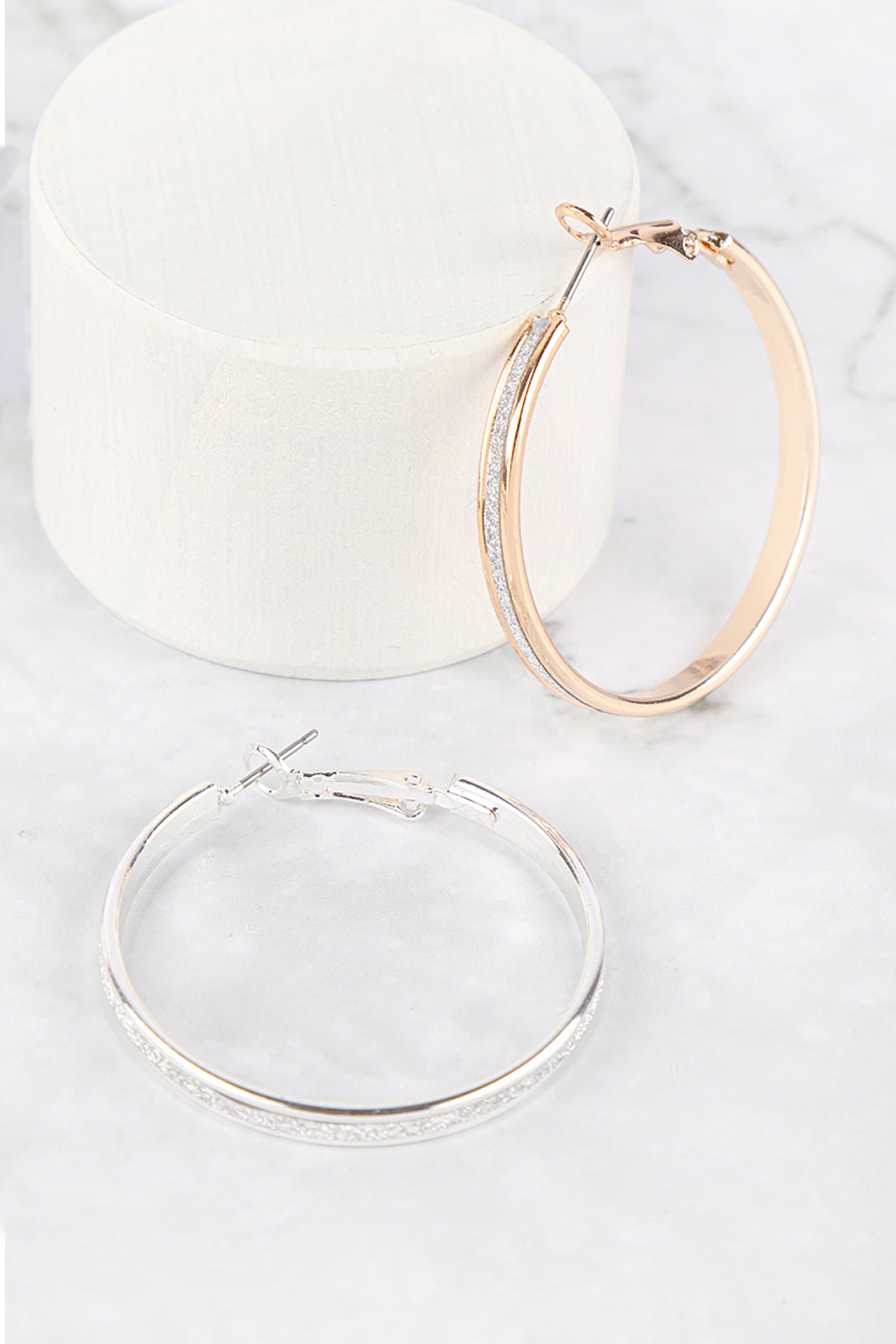 1.5" SAND STICKER HOOP EARRINGS