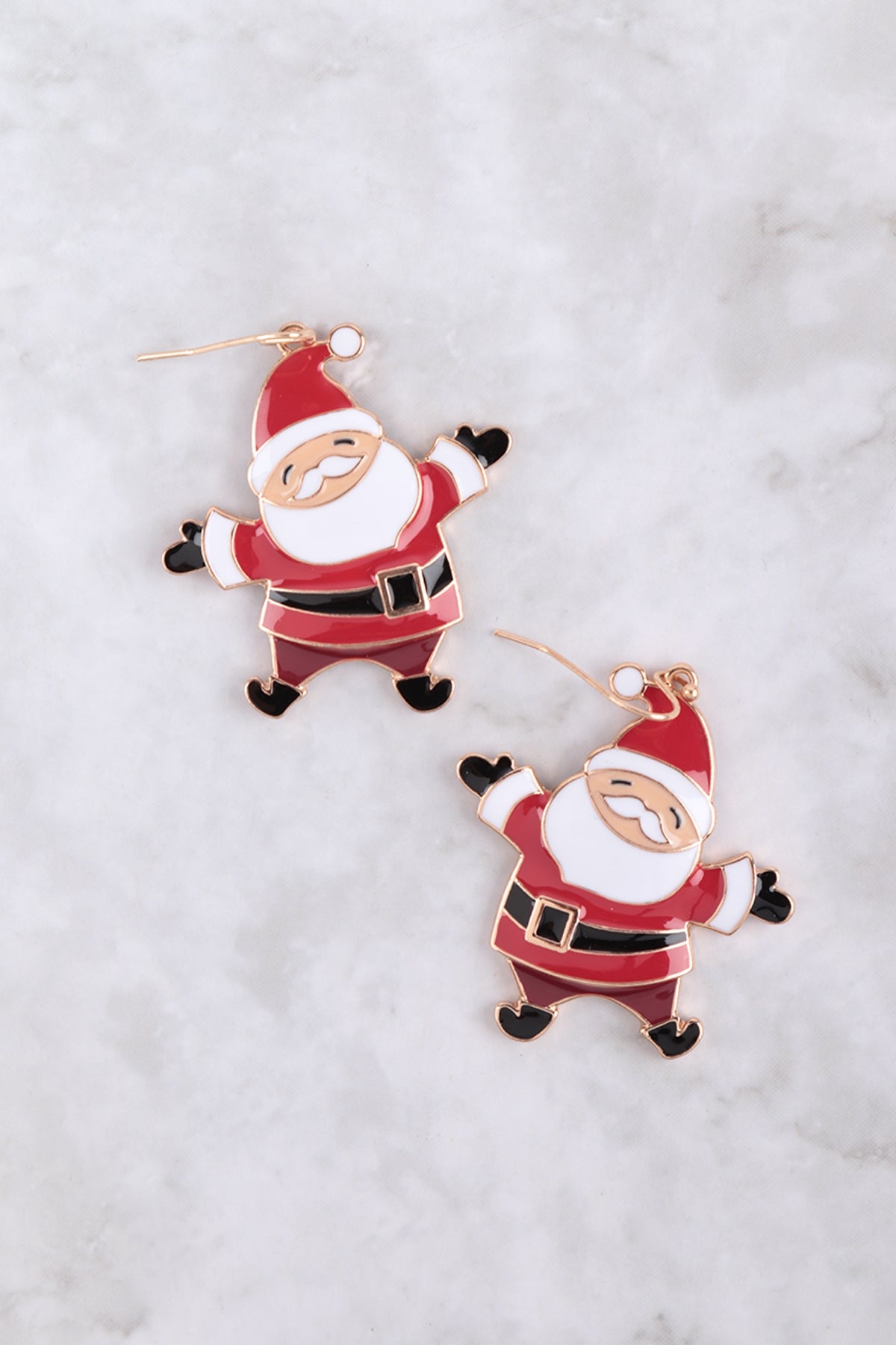 X-MAS SANTA ENAMEL FISH HOOK EARRINGS