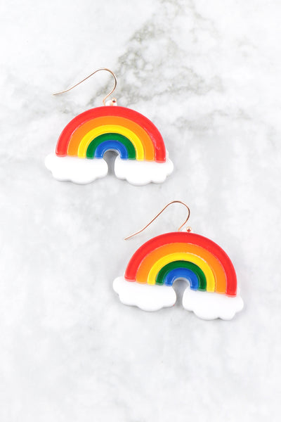 RAINBOW ACRYLIC DANGLE EARRINGS