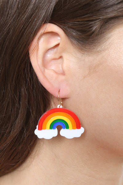 RAINBOW ACRYLIC DANGLE EARRINGS