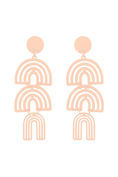 COLOR COATED ARCH 3 DROP POST EARRINGS