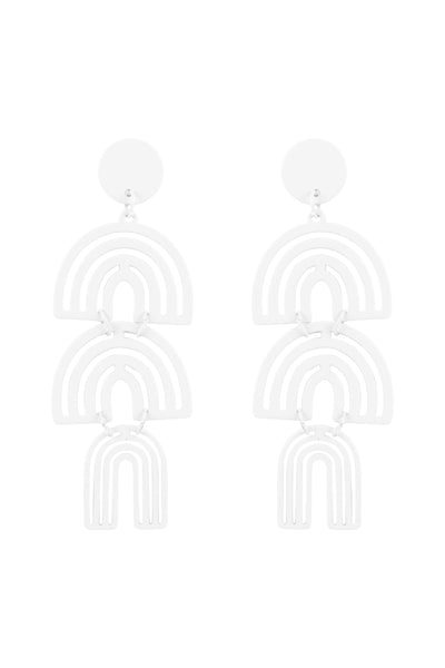 COLOR COATED ARCH 3 DROP POST EARRINGS