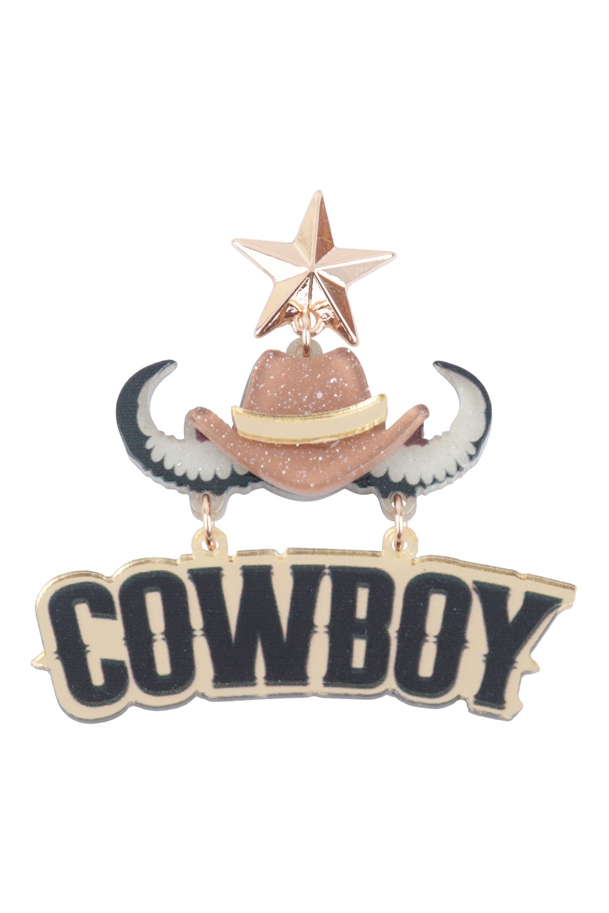 WESTERN COWBOY LETTER ACRYLIC EARRINGS (NOW $3.00 ONLY!)