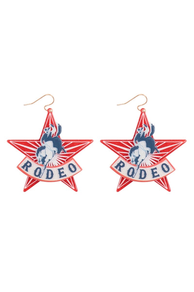 RODEO HORSE RIDING ACRYLIC STAR EARRINGS
