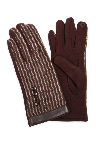 PU TRIM WAVE PATTERN GLOVES SMART TOUCH