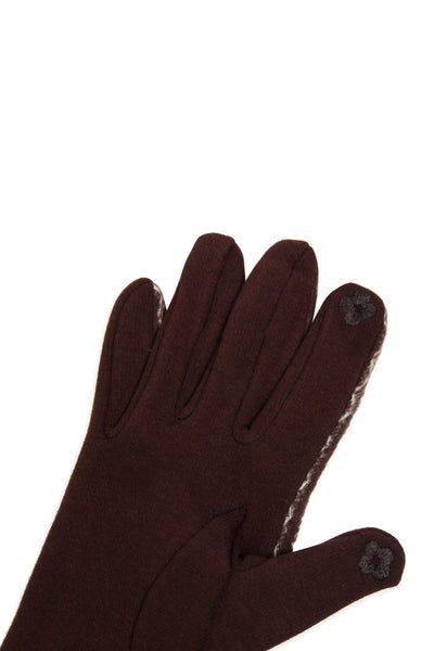 PU TRIM WAVE PATTERN GLOVES SMART TOUCH