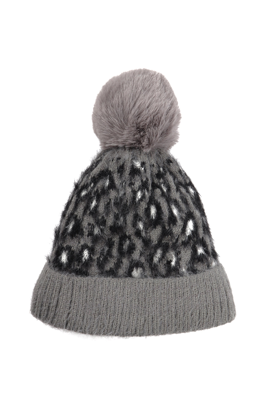 LEOPARD POMPOM FUZZY FLEECE BEANIE (NOW $ 4.25 ONLY!)