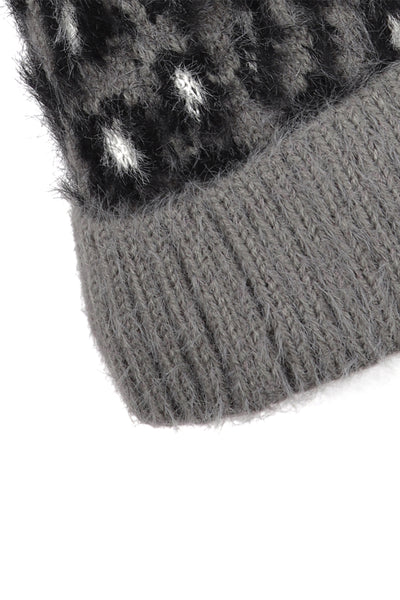 LEOPARD POMPOM FUZZY FLEECE BEANIE (NOW $ 4.25 ONLY!)