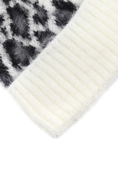 LEOPARD POMPOM FUZZY FLEECE BEANIE (NOW $ 4.25 ONLY!)