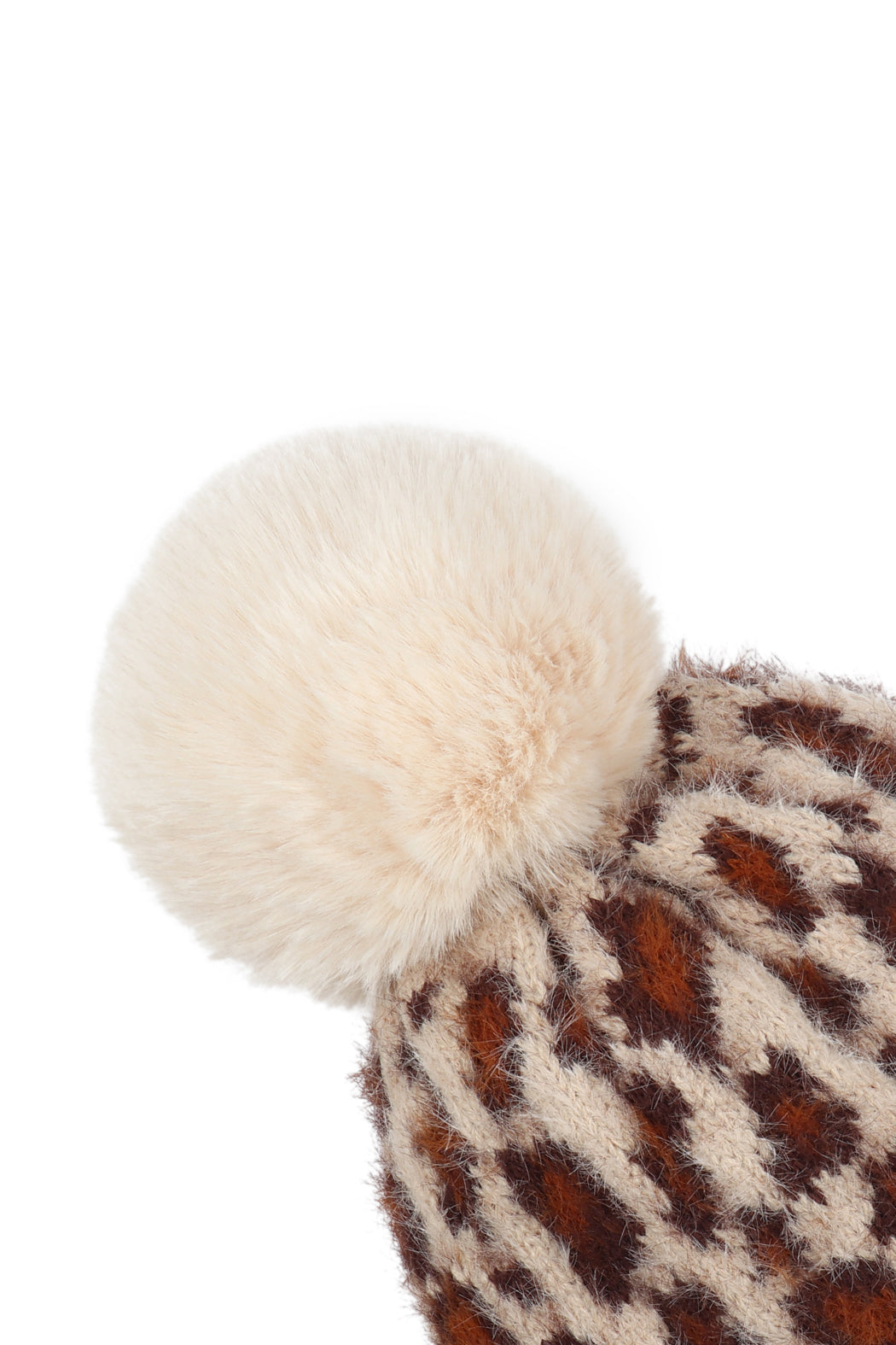 LEOPARD POMPOM FUZZY FLEECE BEANIE (NOW $ 4.25 ONLY!)