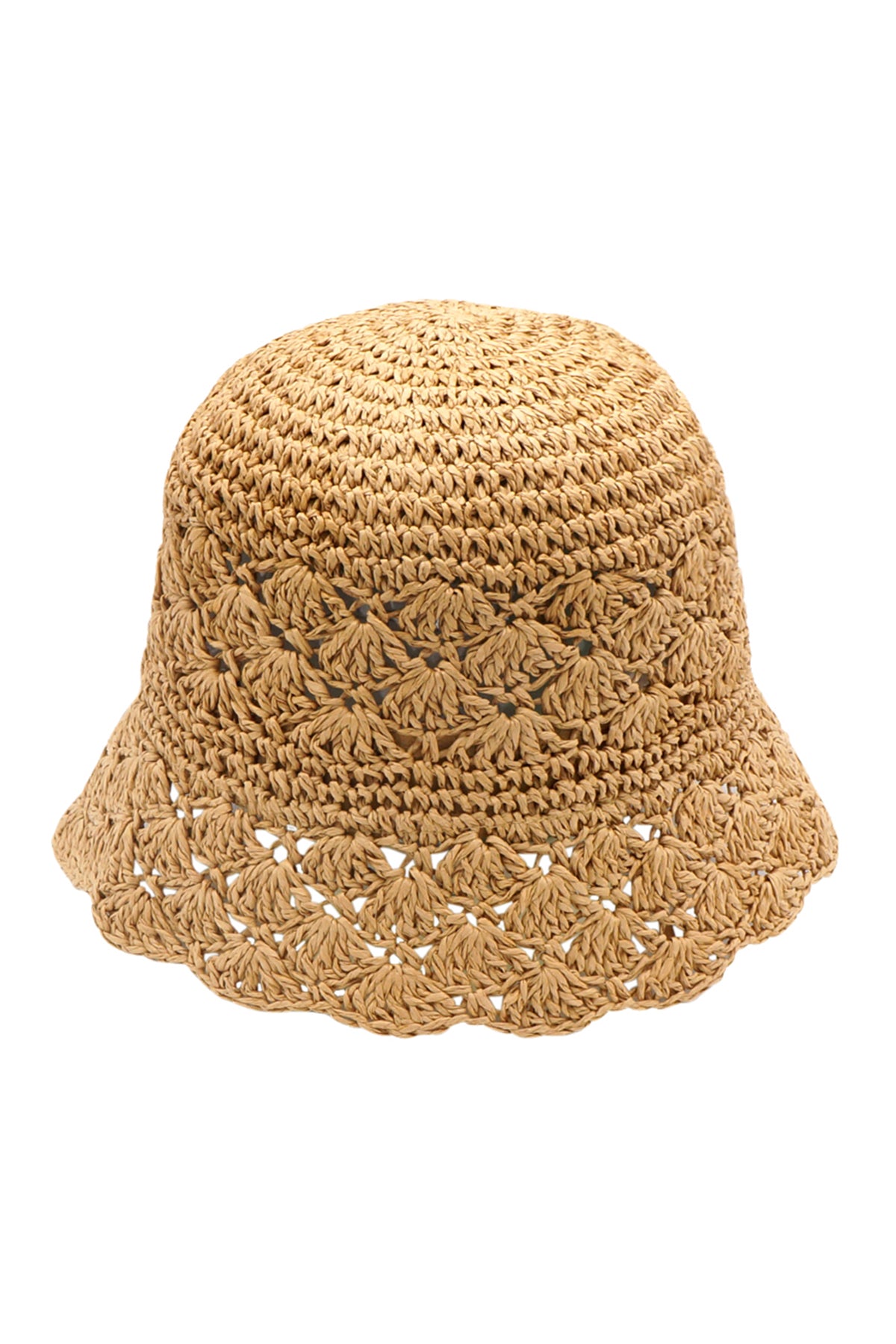 HANDMADE CROCHET FOLDABLE STRAW BUCKET HAT