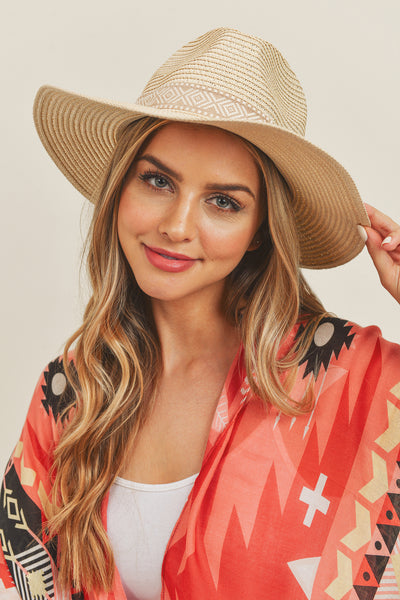TRIBAL BAND PANAMA SUN HAT