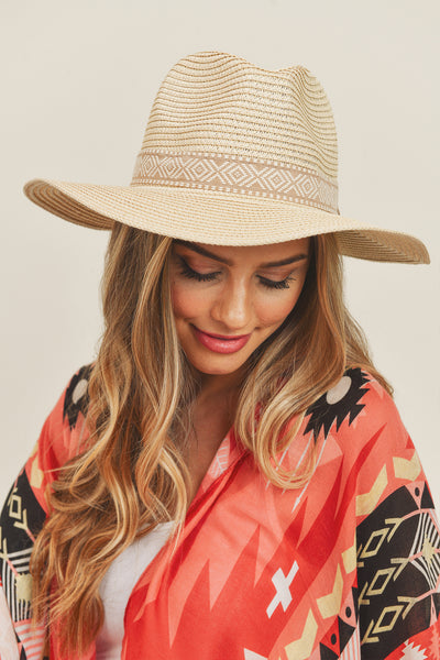 TRIBAL BAND PANAMA SUN HAT