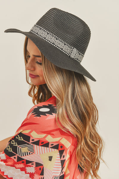 TRIBAL BAND PANAMA SUN HAT