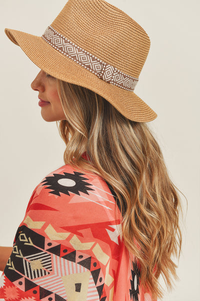 TRIBAL BAND PANAMA SUN HAT
