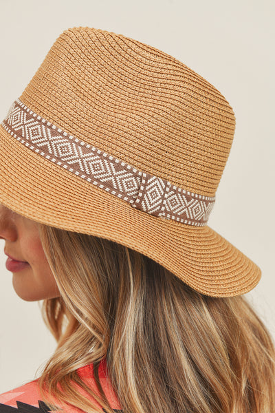 TRIBAL BAND PANAMA SUN HAT