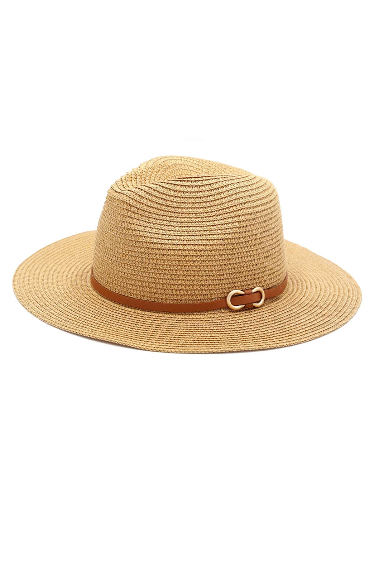 PU LEATHER BAND PANAMANA HAT