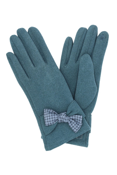 HOUNDSTOOTH BOW SMART GLOVES