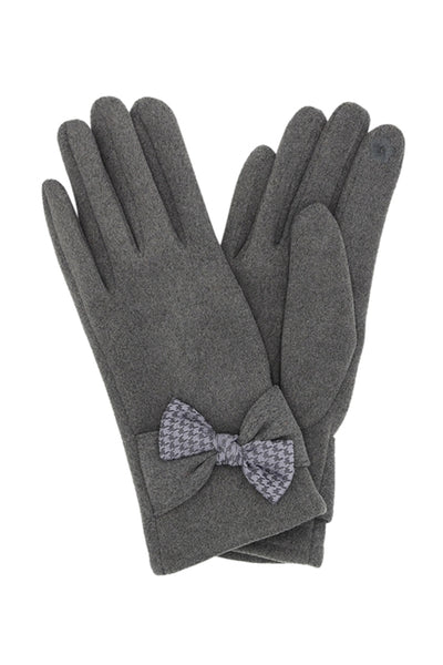 HOUNDSTOOTH BOW SMART GLOVES