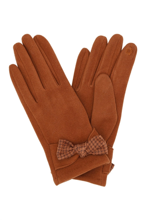 HOUNDSTOOTH BOW SMART GLOVES