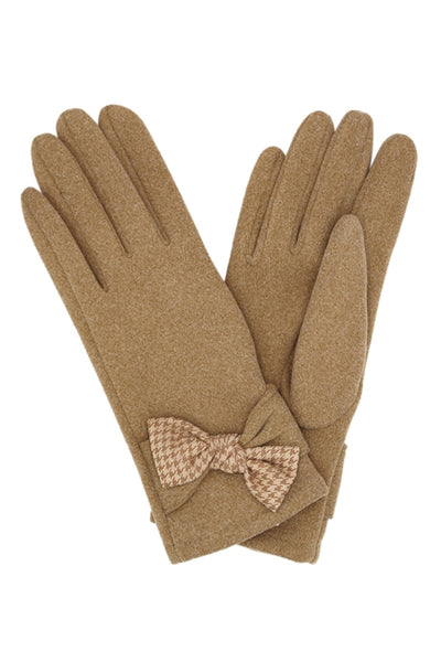 HOUNDSTOOTH BOW SMART GLOVES