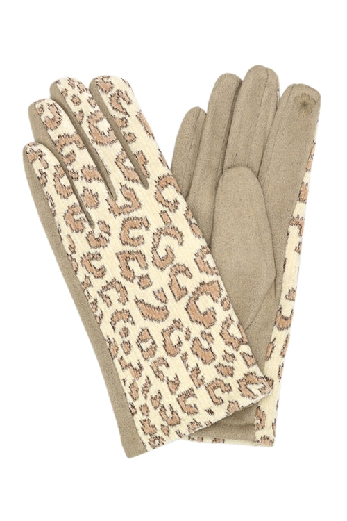 LUREX LEOPARD PATTERN SMART GLOVES