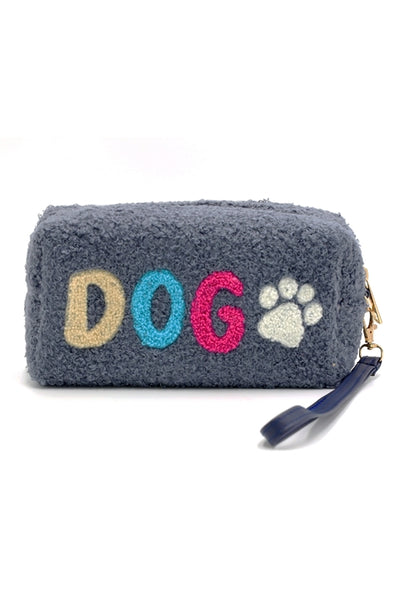 FAUX FUR DOG POUCH WITH WRISTLET