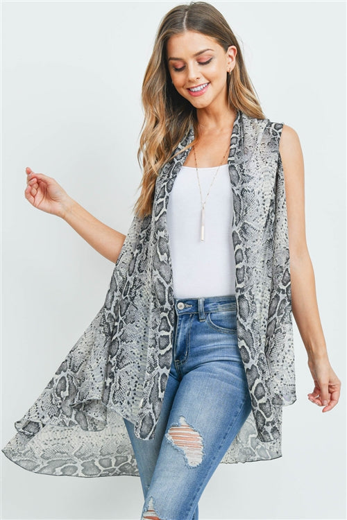 SNAKE SKIN LIGHT KIMONO VEST (NOW $4.50 ONLY!)