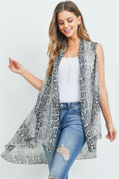SNAKE SKIN LIGHT KIMONO VEST (NOW $4.50 ONLY!)