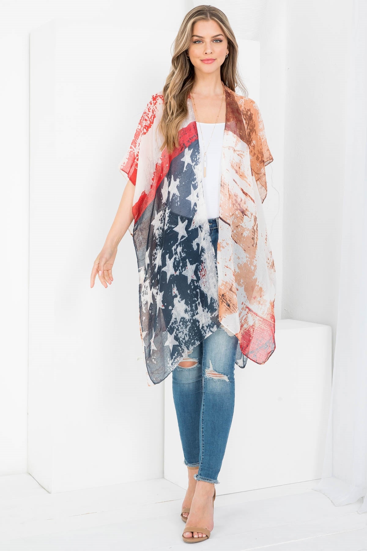 VINTAGE AMERICAN FLAG KIMONO/6PCS