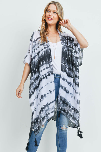 TIE DYE DASH TASSEL KIMONO (NOW $5.50 ONLY!)