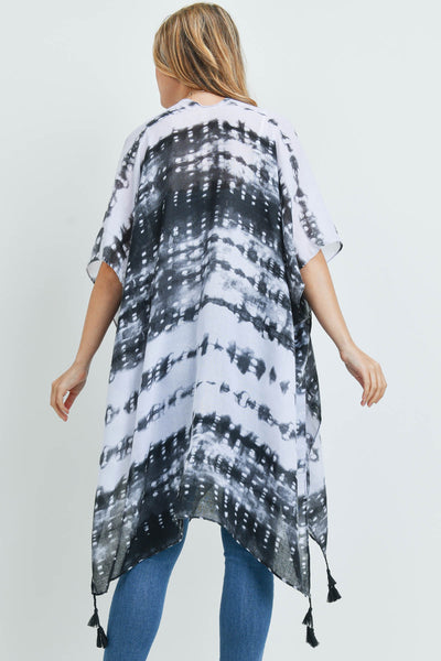 TIE DYE DASH TASSEL KIMONO (NOW $5.50 ONLY!)