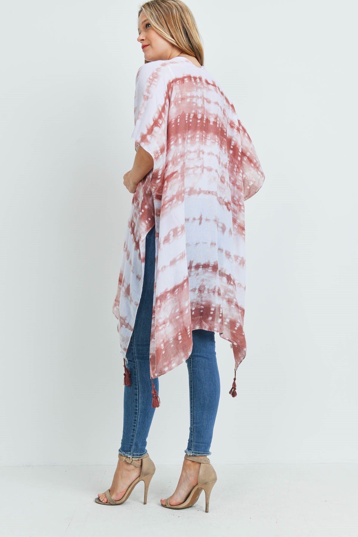 TIE DYE DASH TASSEL KIMONO (NOW $5.50 ONLY!)