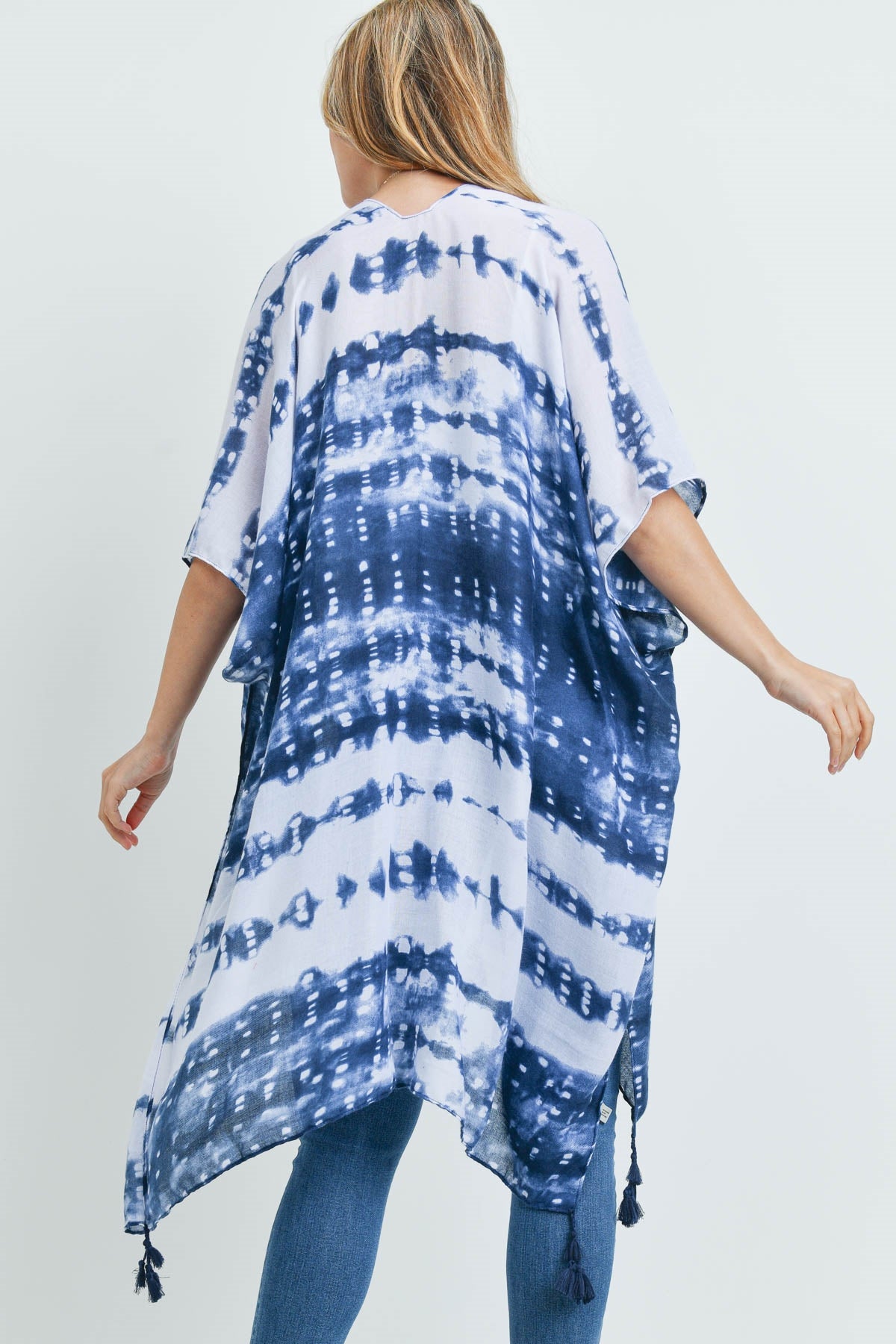 TIE DYE DASH TASSEL KIMONO (NOW $5.50 ONLY!)