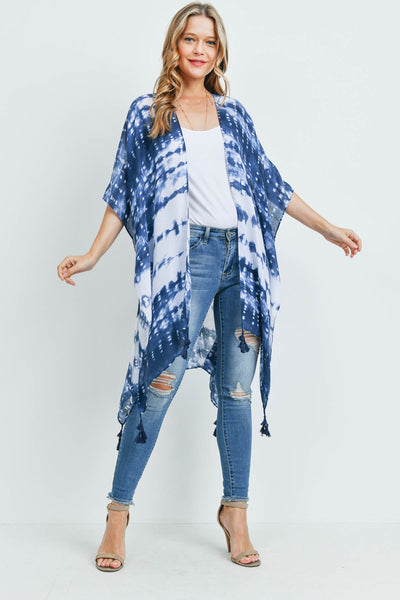 TIE DYE DASH TASSEL KIMONO (NOW $5.50 ONLY!)