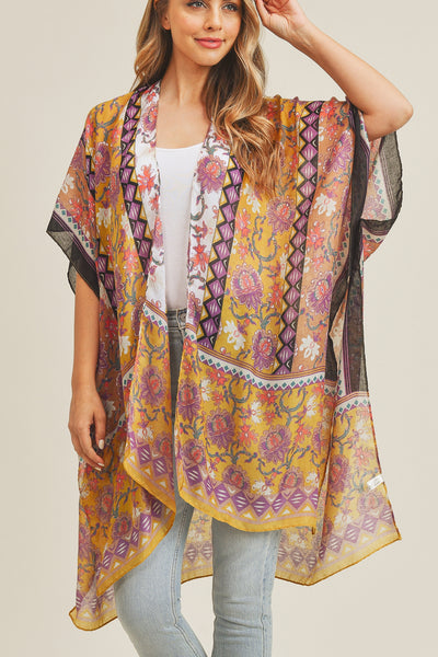 FLOWER PATTERN KIMONO