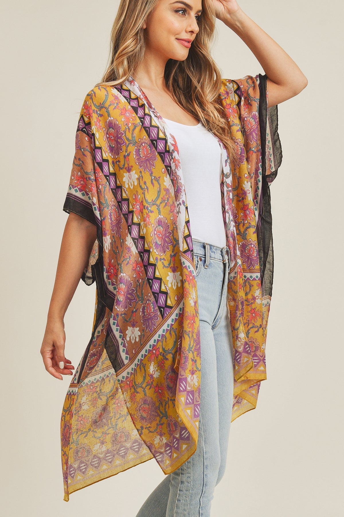 FLOWER PATTERN KIMONO