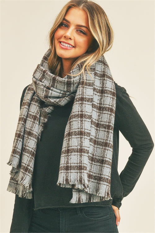 PLAID LUREX OBLONG SCARF