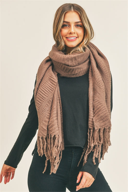 SOLID PLEATED SCARF