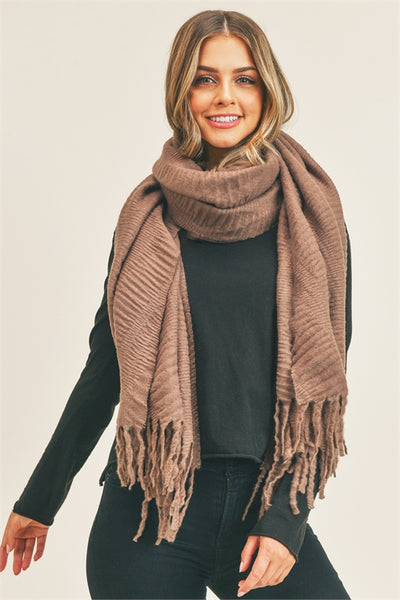 SOLID PLEATED SCARF