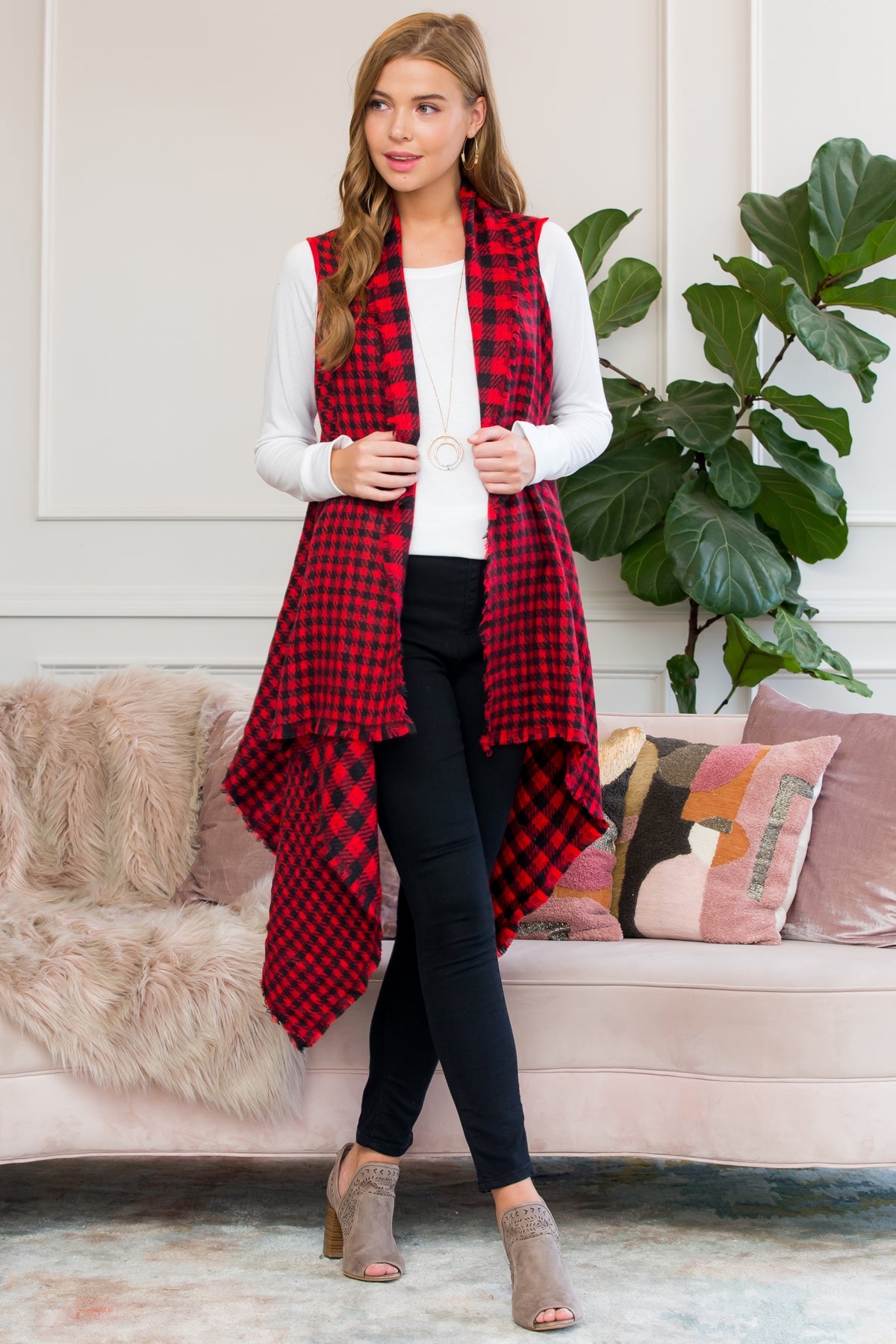 REVERSIBLE PLAID VEST