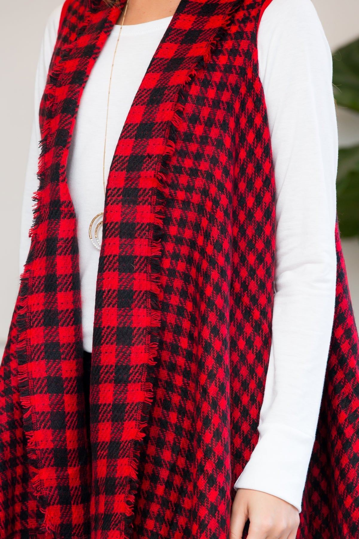 REVERSIBLE PLAID VEST