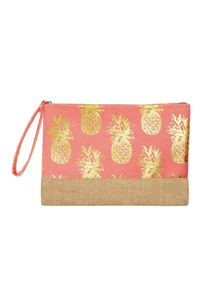 FOIL PINEAPPLE BEACH POUCH/6PCS